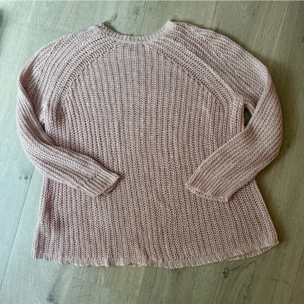 J. Crew Soft Blush Linen Knit Sweater women’s L - Picture 3 of 5
